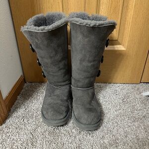 UGG Grey Tall Button-Up Boots